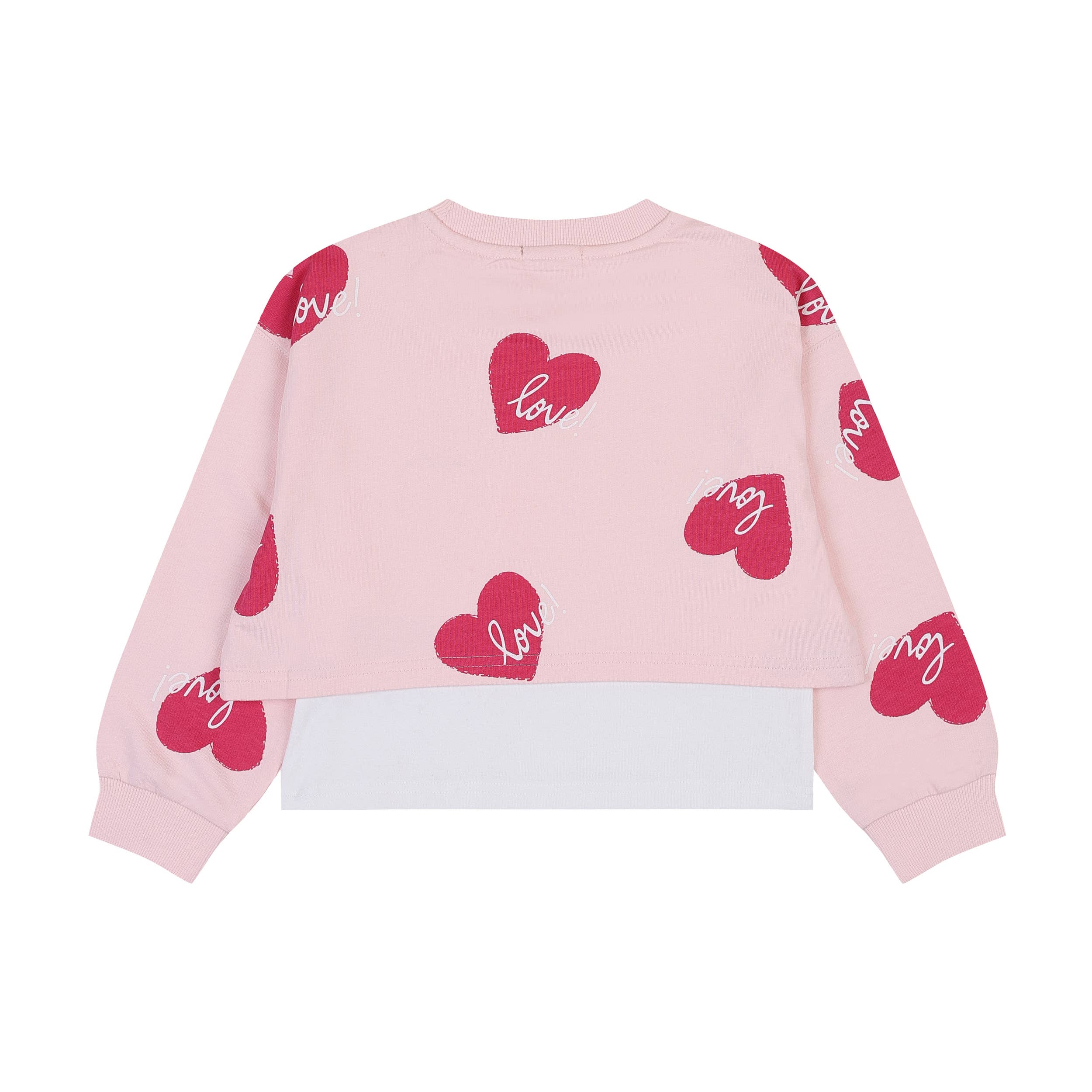 Heart Print Cropped Sweatshirt - ToTo Heros l Premium Children's Clothing