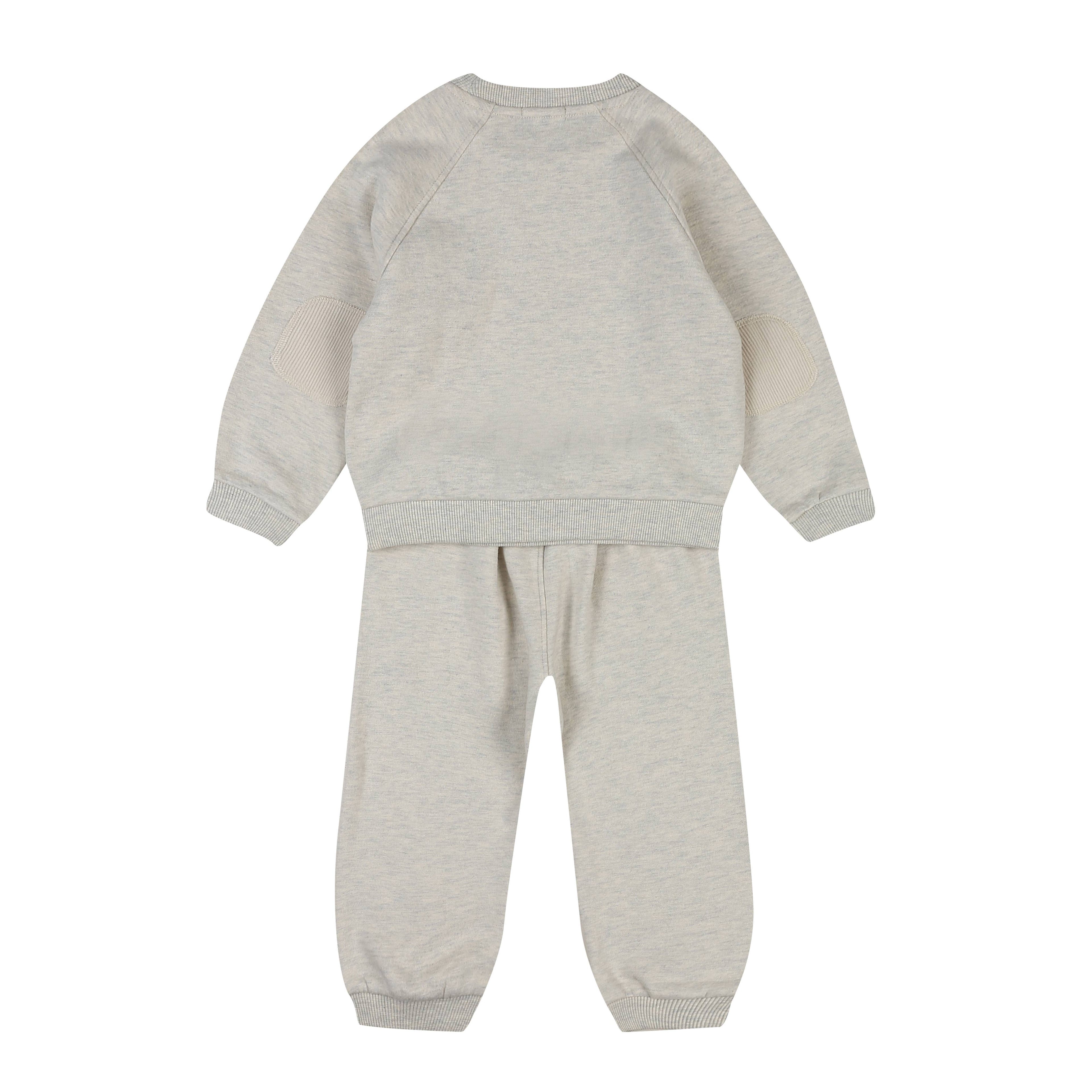 Miles Chenille Patched Elbow & Knee Fleeced Sweatsuit Set - ToTo Heros l Premium Children's Clothing