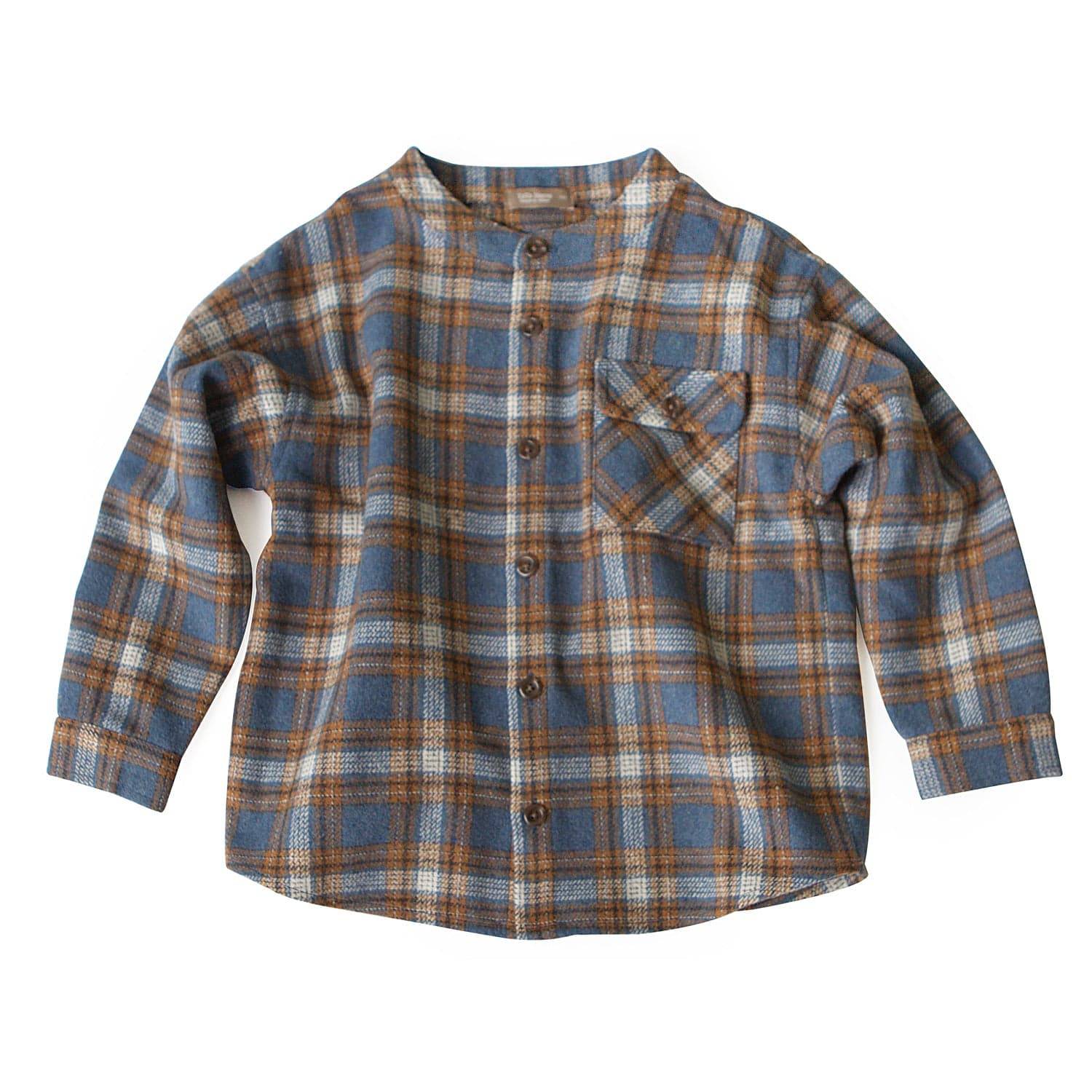 Oversized Band Collared Plaid Shirt - ToTo Heros l Premium Children's Clothing