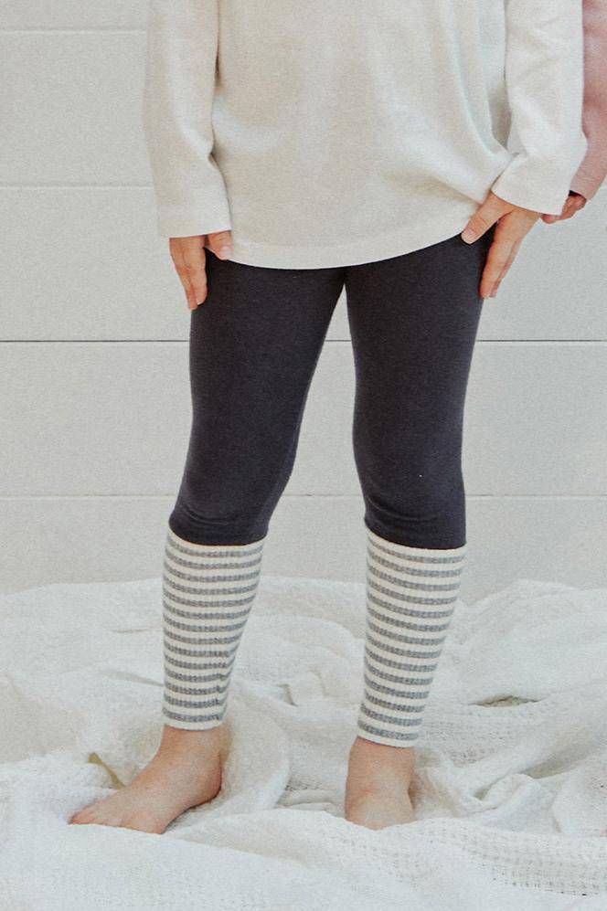 Striped Colorblock Hem Leggings - ToTo Heros l Premium Children's Clothing