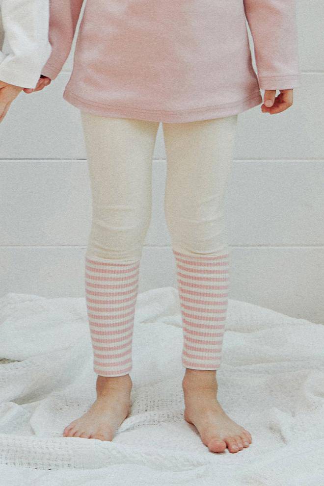 Striped Colorblock Hem Leggings - ToTo Heros l Premium Children's Clothing