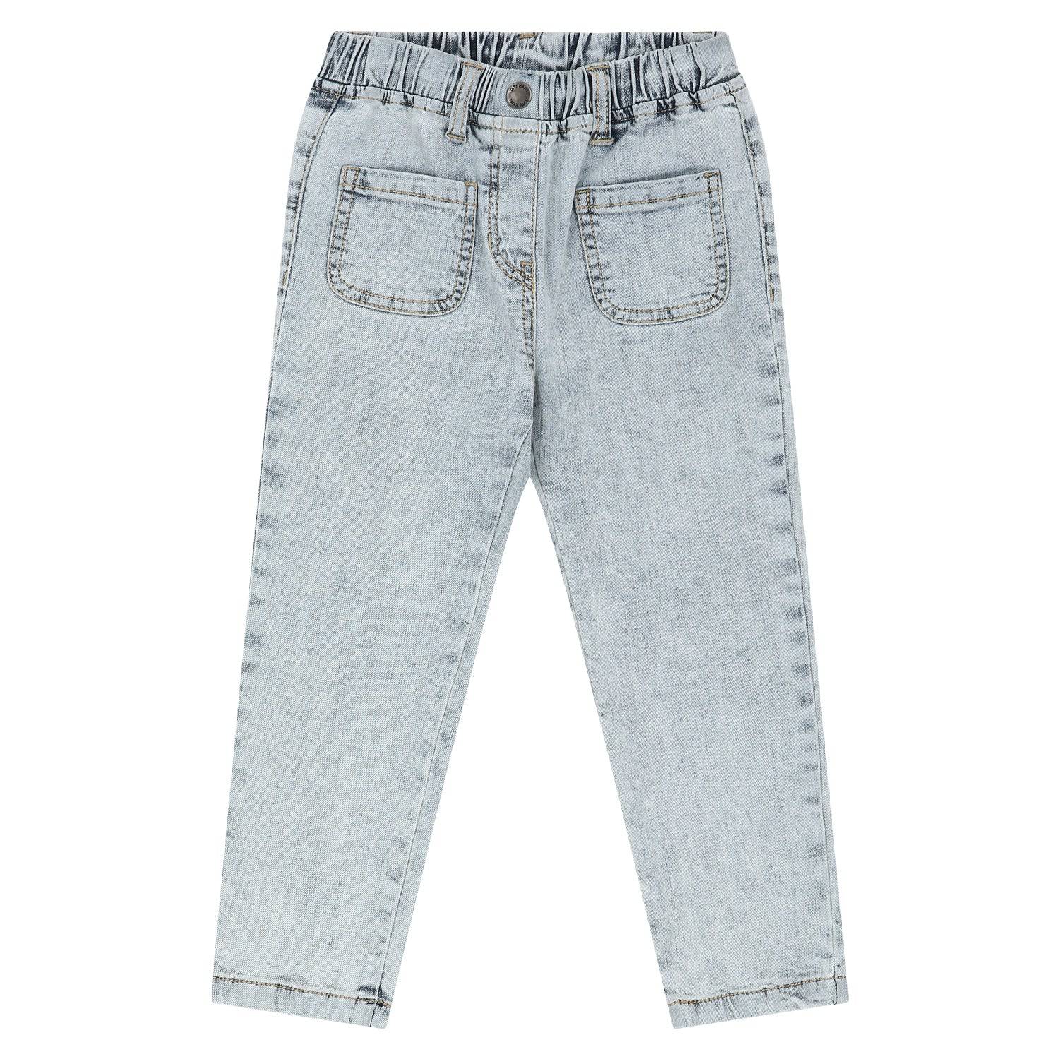 Light Blue Slim Straight Denim Pants - ToTo Heros l Premium Children's Clothing