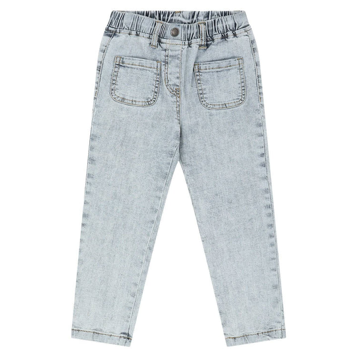 Light Blue Slim Straight Denim Pants - ToTo Heros l Premium Children's Clothing