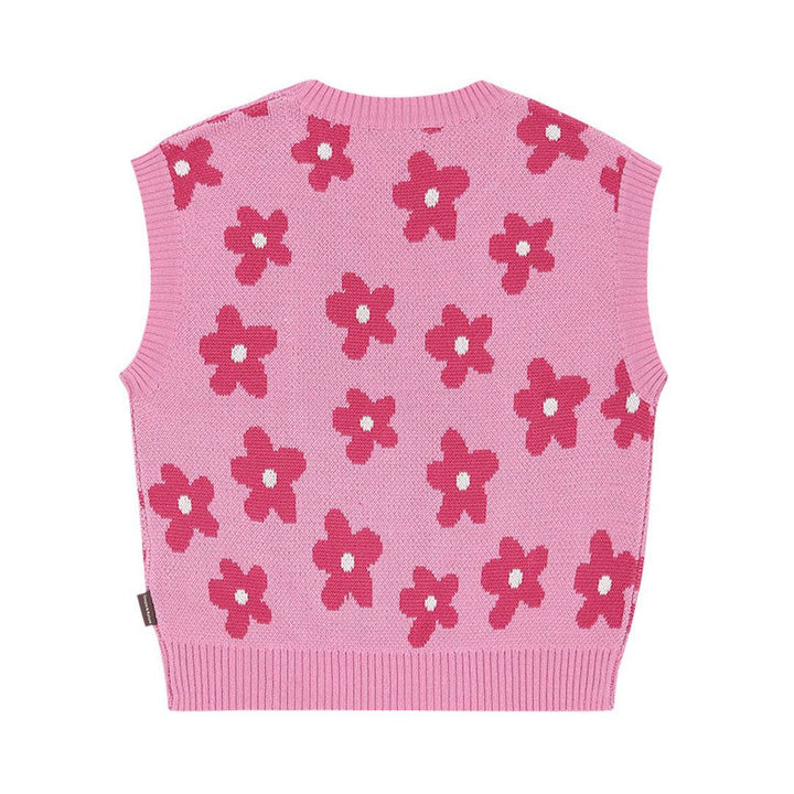 Pink Flower Knit Vest - ToTo Heros l Premium Children's Clothing