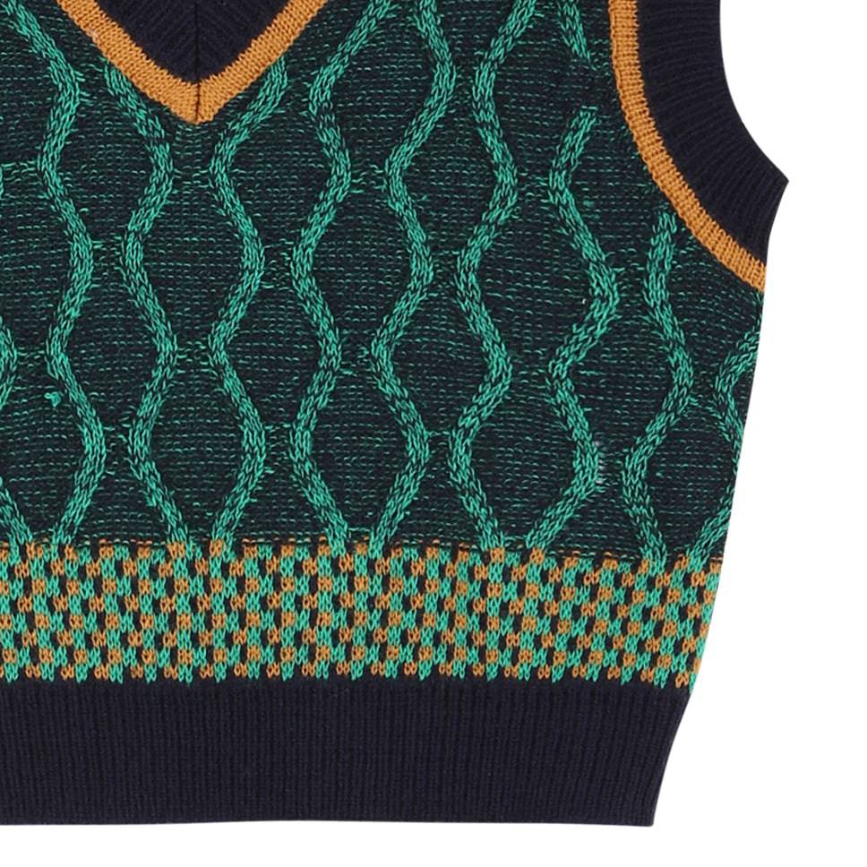 Wavy Pattern Knit Vest - ToTo Heros l Premium Children's Clothing