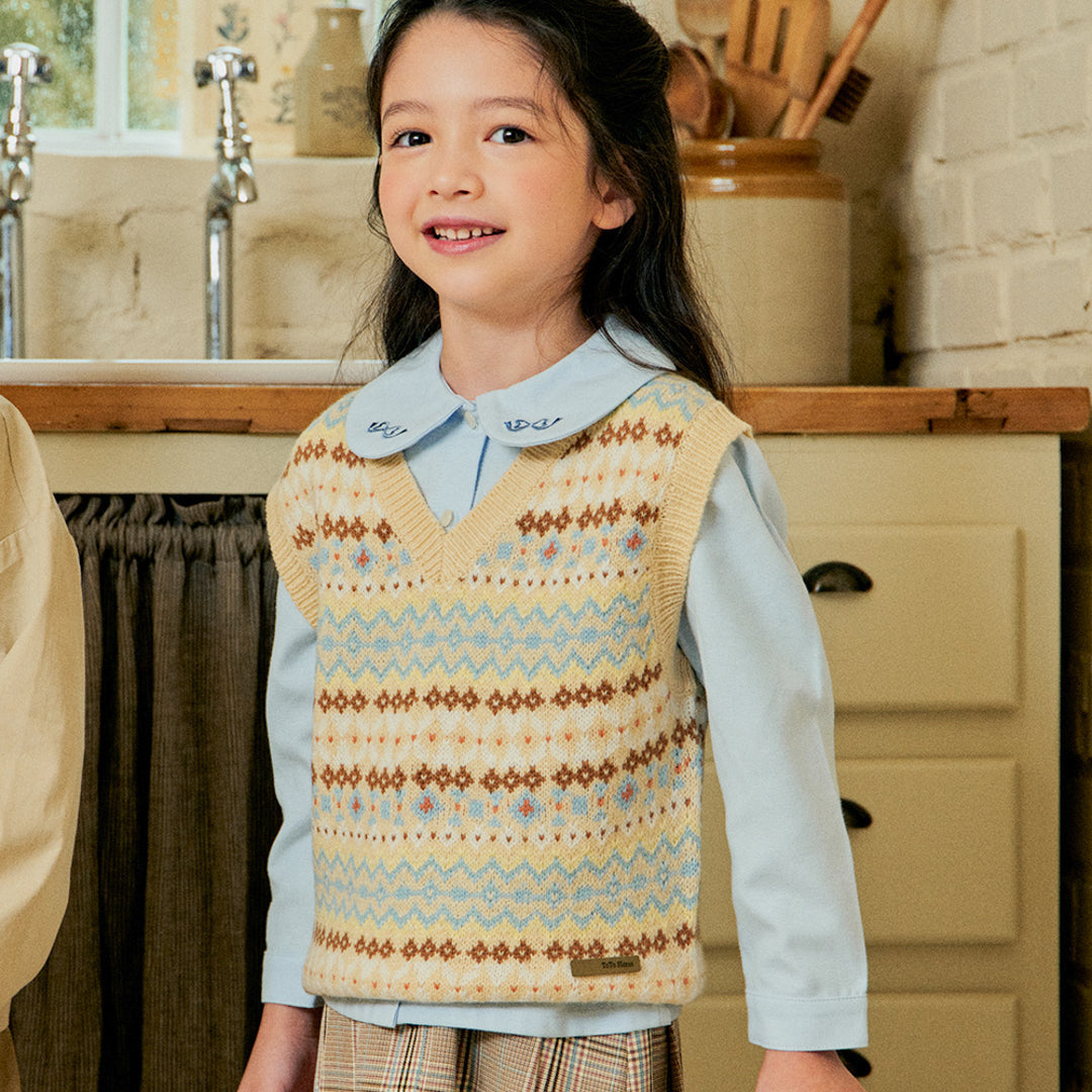Amy Embroidered Round-Collar Blouse