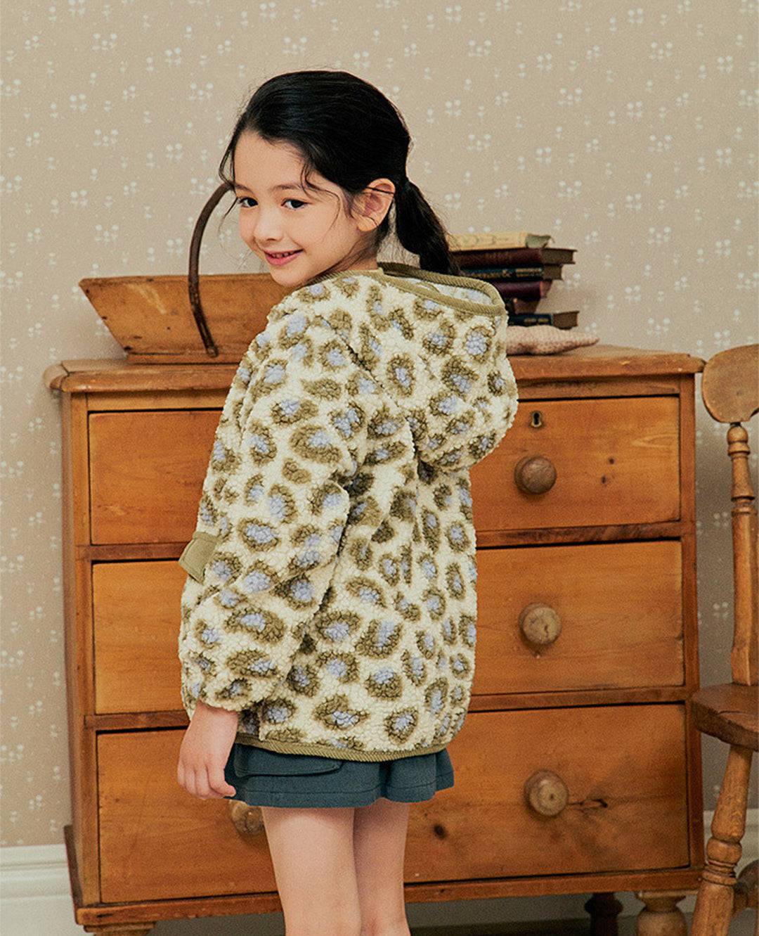 Leopard Print Fleece Hooded Jacket - ToTo Heros l Premium Children's Clothing