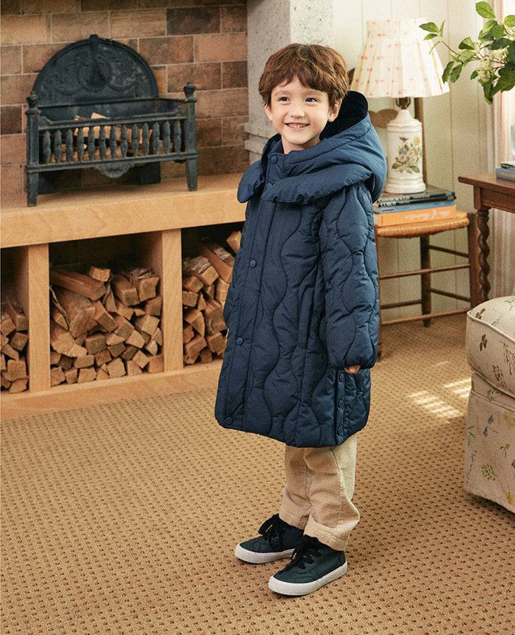 Glen Quilted Long Puffer Jacket - ToTo Heros l Premium Children's Clothing