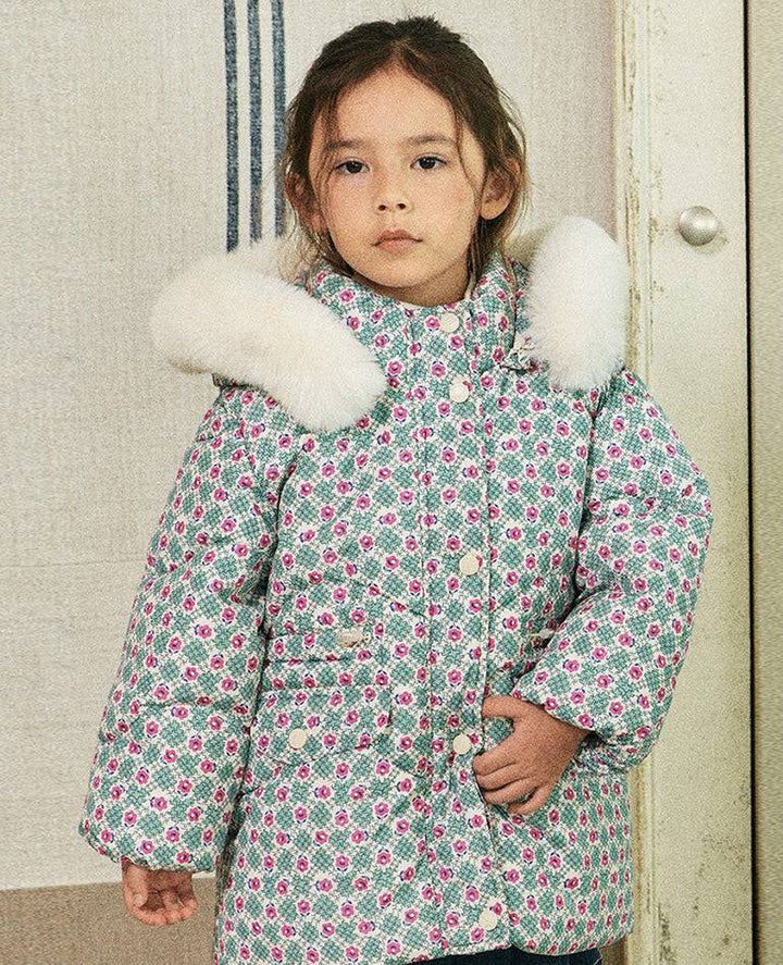 Maeve Floral Print Puffer Jacket - ToTo Heros l Premium Children's Clothing