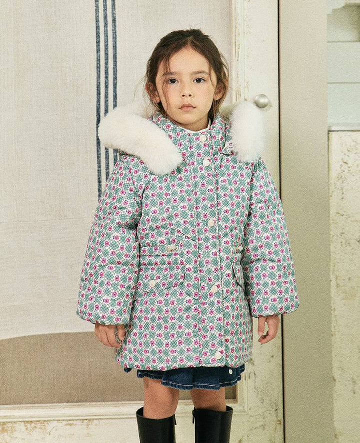 Maeve Floral Print Puffer Jacket - ToTo Heros l Premium Children's Clothing