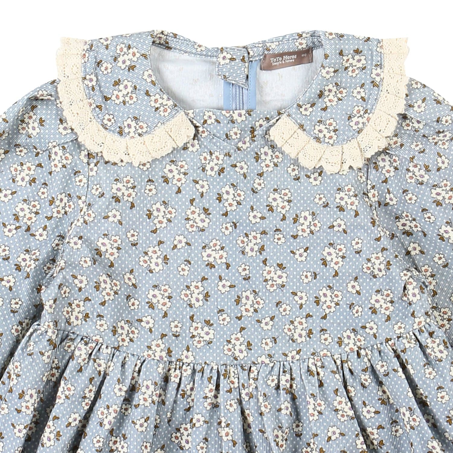 Celina Floral Print Corduroy Dress - ToTo Heros l Premium Children's Clothing