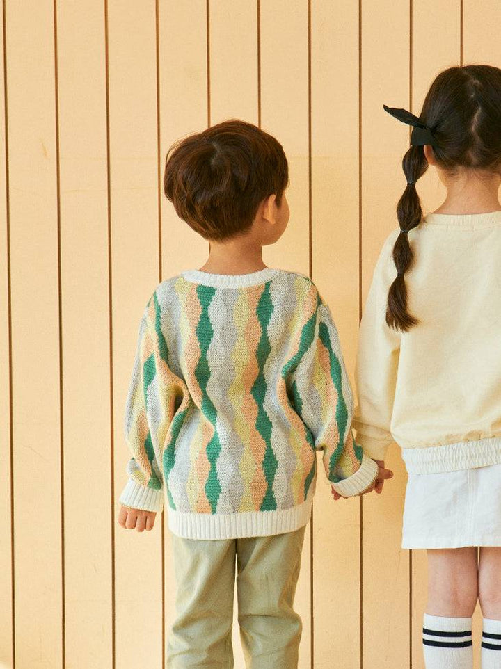 Wave Pattern Jacquard Sweater - ToTo Heros l Premium Children's Clothing