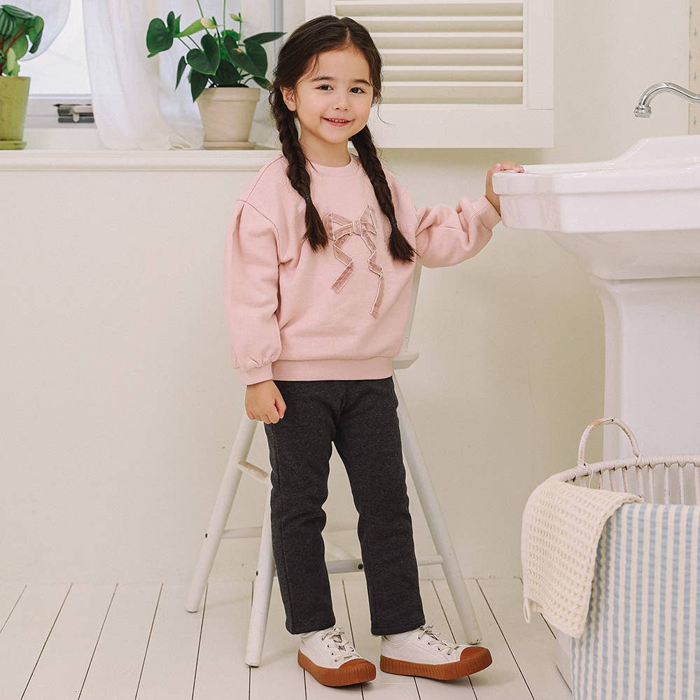 Chloe Slim Straight Fur-lined Pants - ToTo Heros l Premium Children's Clothing