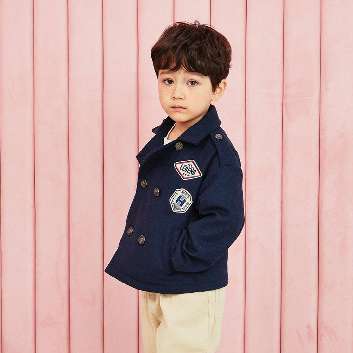 Double Breasted Patch Jacket - ToTo Heros l Premium Children's Clothing