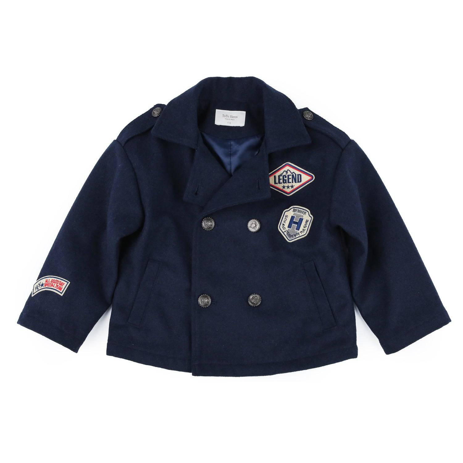 Double Breasted Patch Jacket - ToTo Heros l Premium Children's Clothing