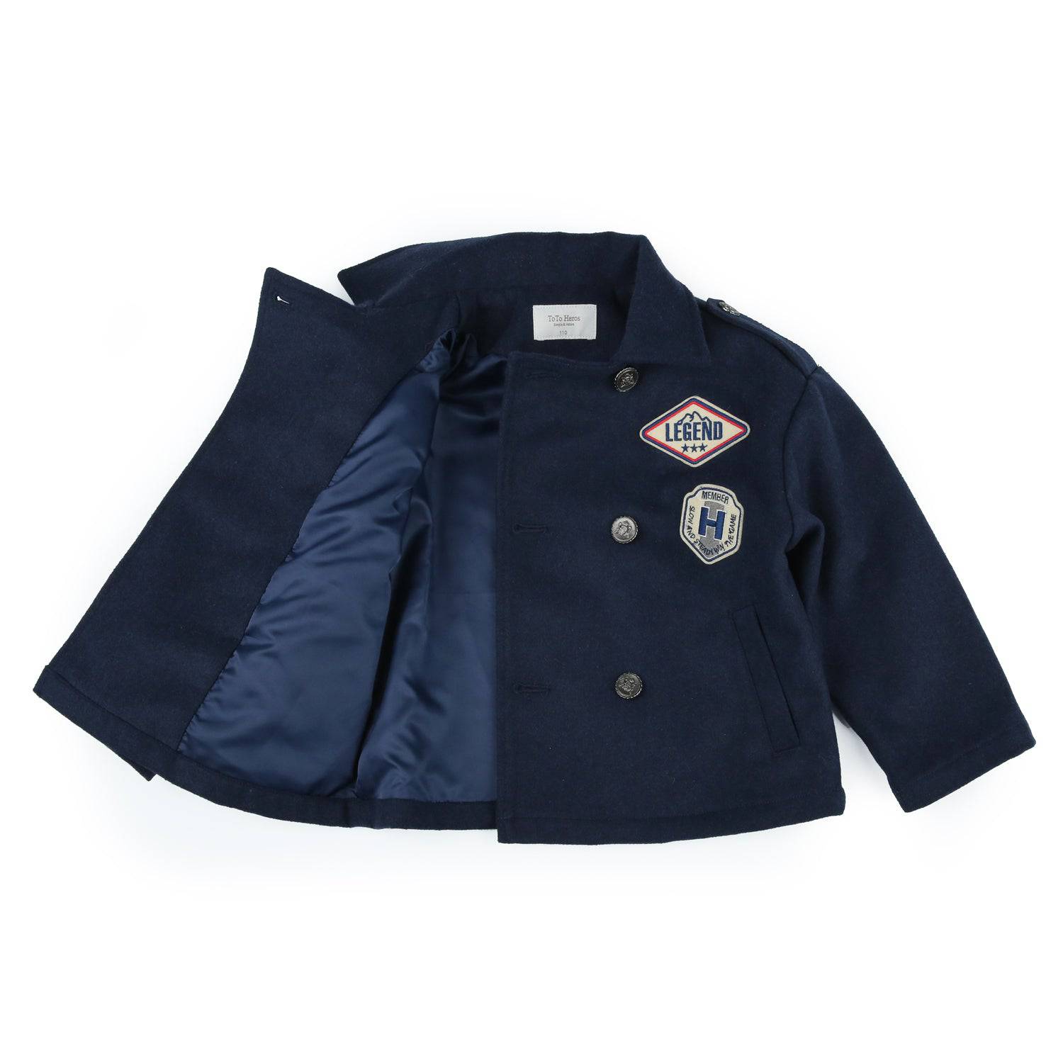 Double Breasted Patch Jacket - ToTo Heros l Premium Children's Clothing