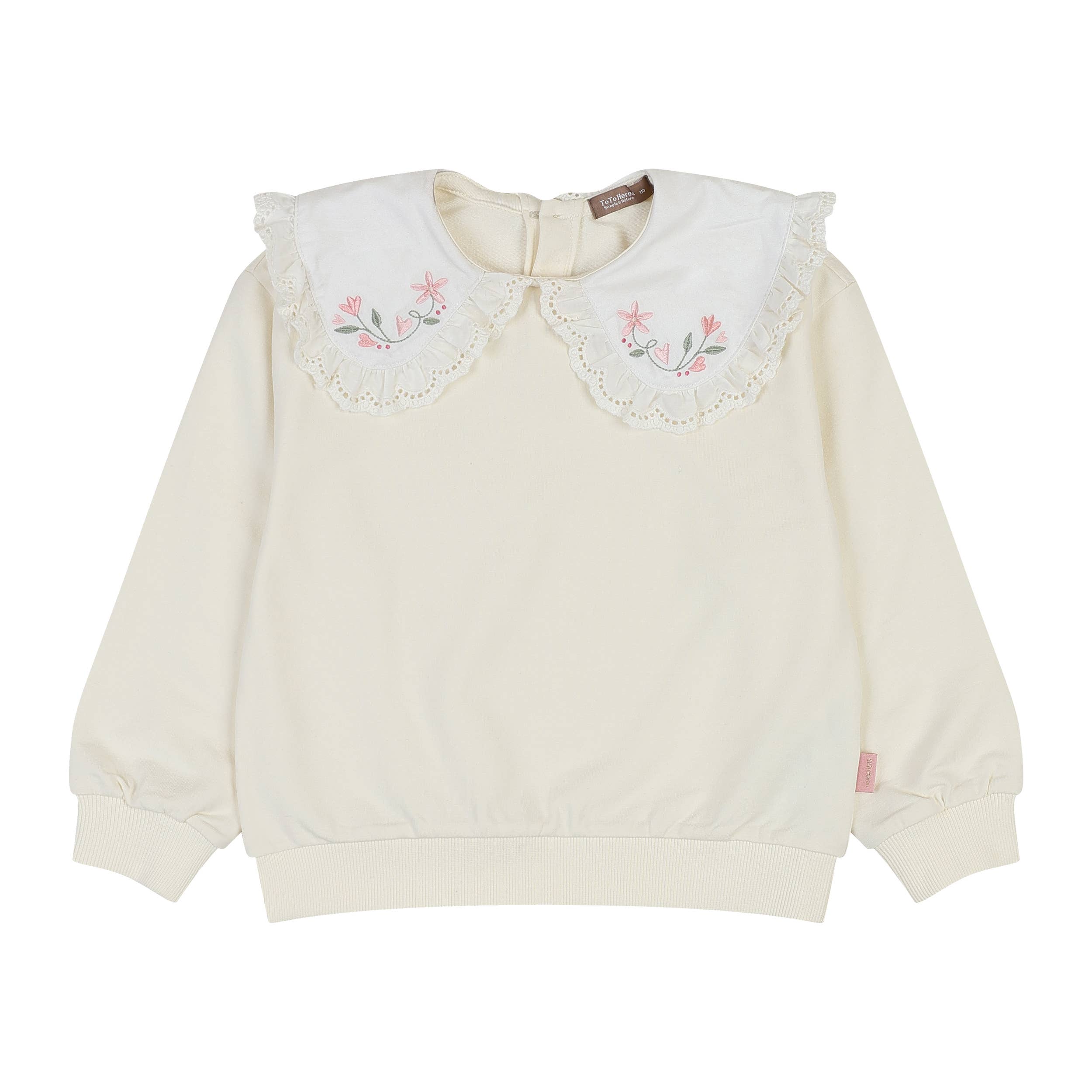 Chloe Embroidery Collared Sweatshirt - ToTo Heros l Premium Children's Clothing