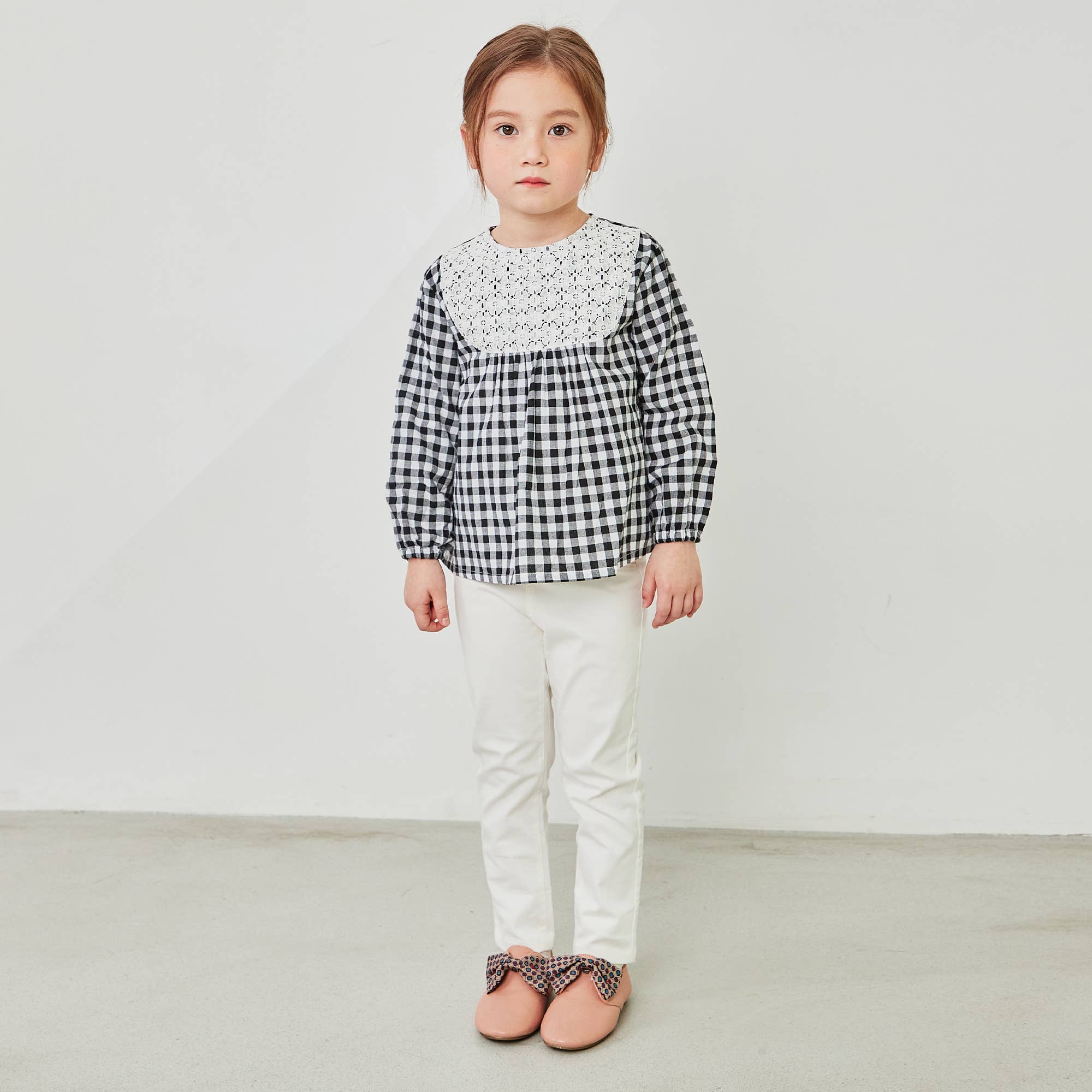 Gingham Lulu Blouse with Lace Accent - ToTo Heros l Premium Children's Clothing