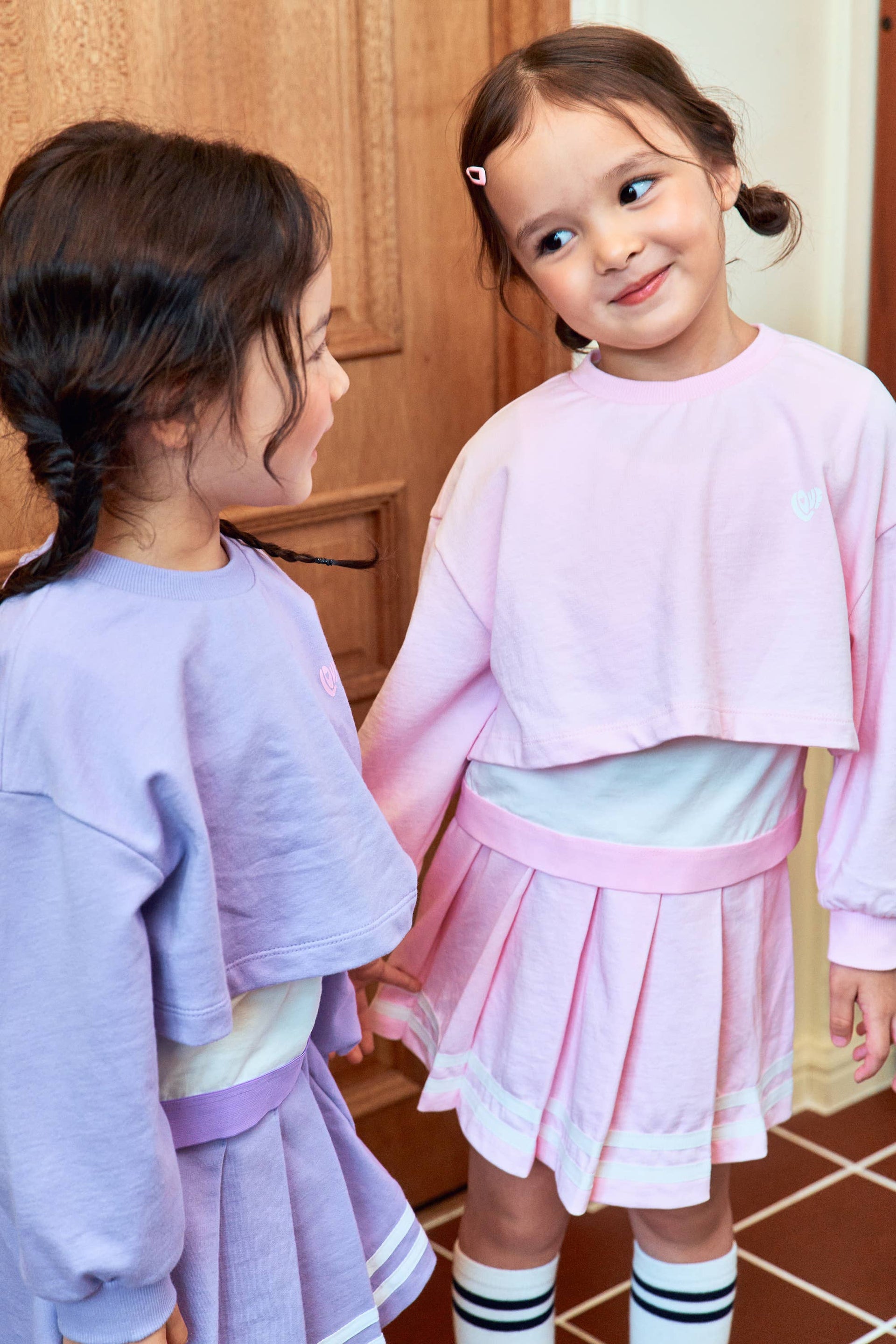 Layered Tops and Pleated Skort 3-Piece Set - ToTo Heros l Premium Children's Clothing