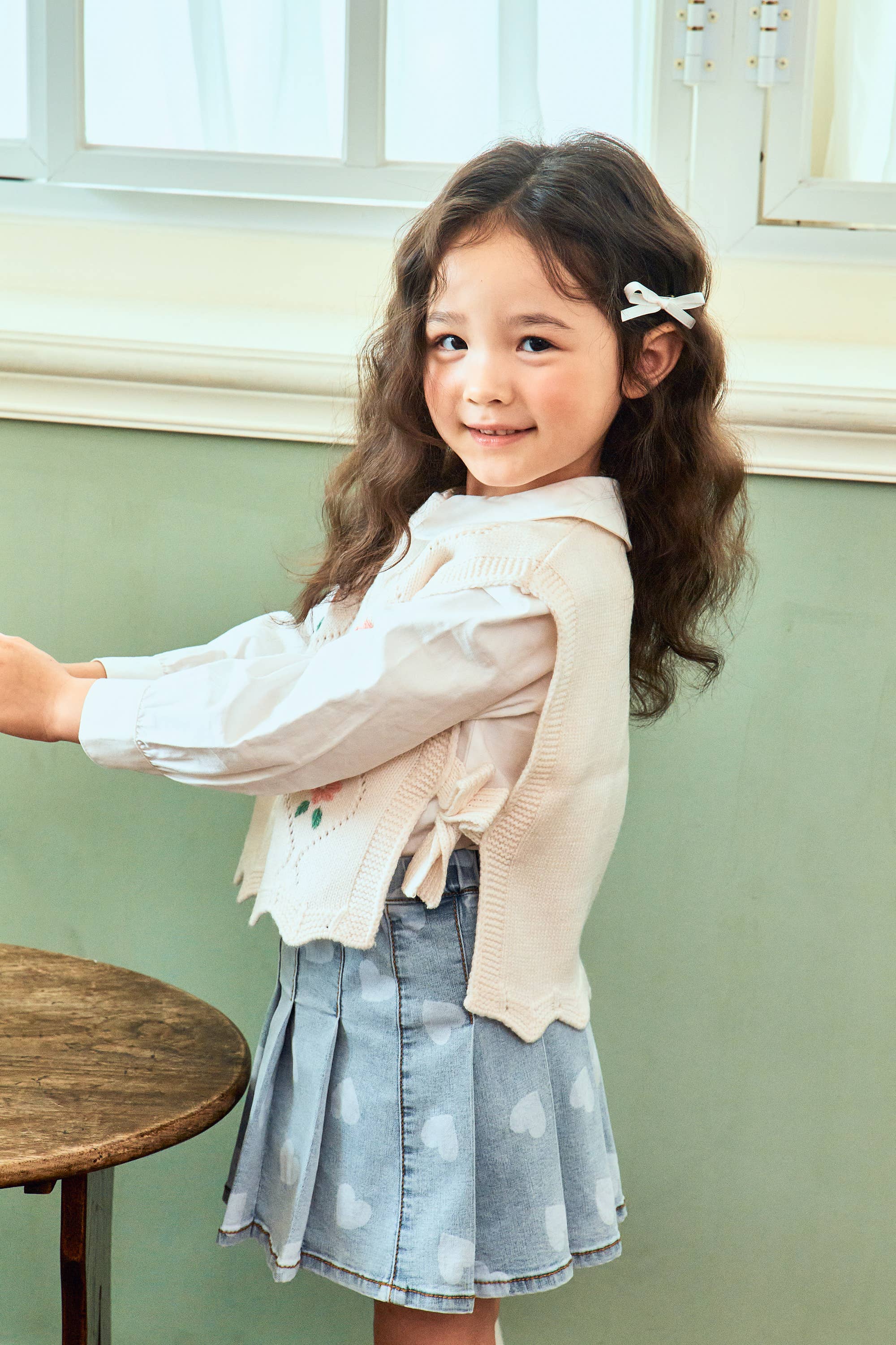 Floral Embroidery Side Tie Knit Vest - ToTo Heros l Premium Children's Clothing