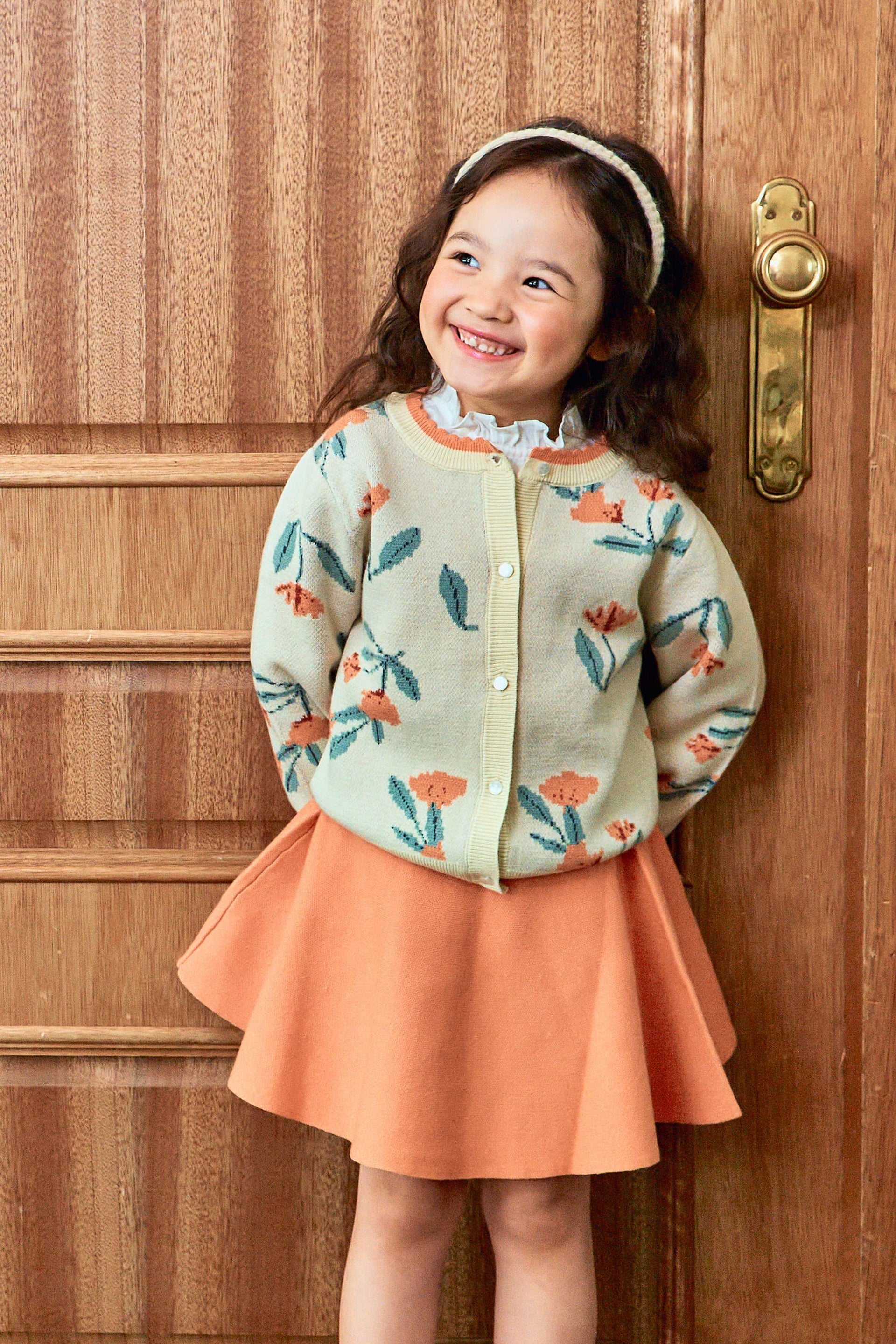 Floral Pattern Knit Top & Skirt Set - ToTo Heros l Premium Children's Clothing