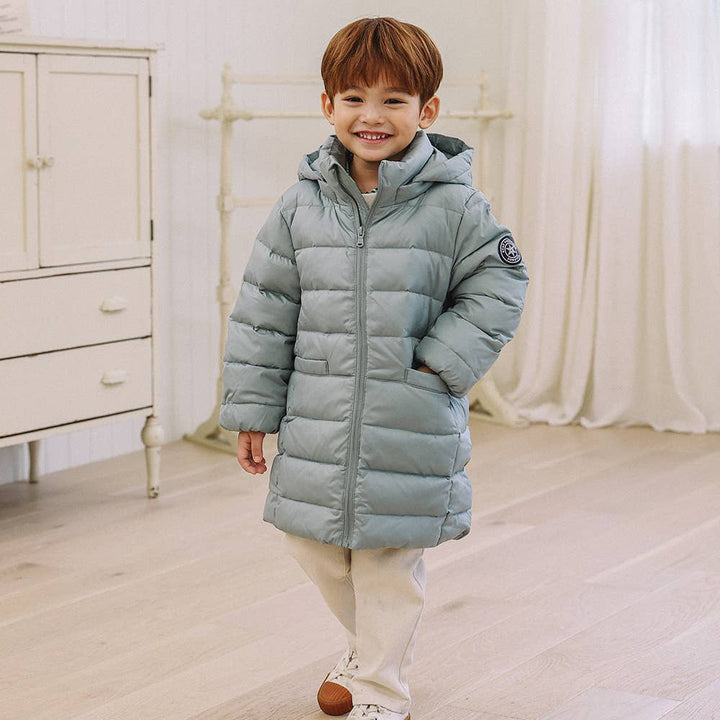 Oliver Long Puffer Down Jacket with Detachable Hood - ToTo Heros l Premium Children's Clothing