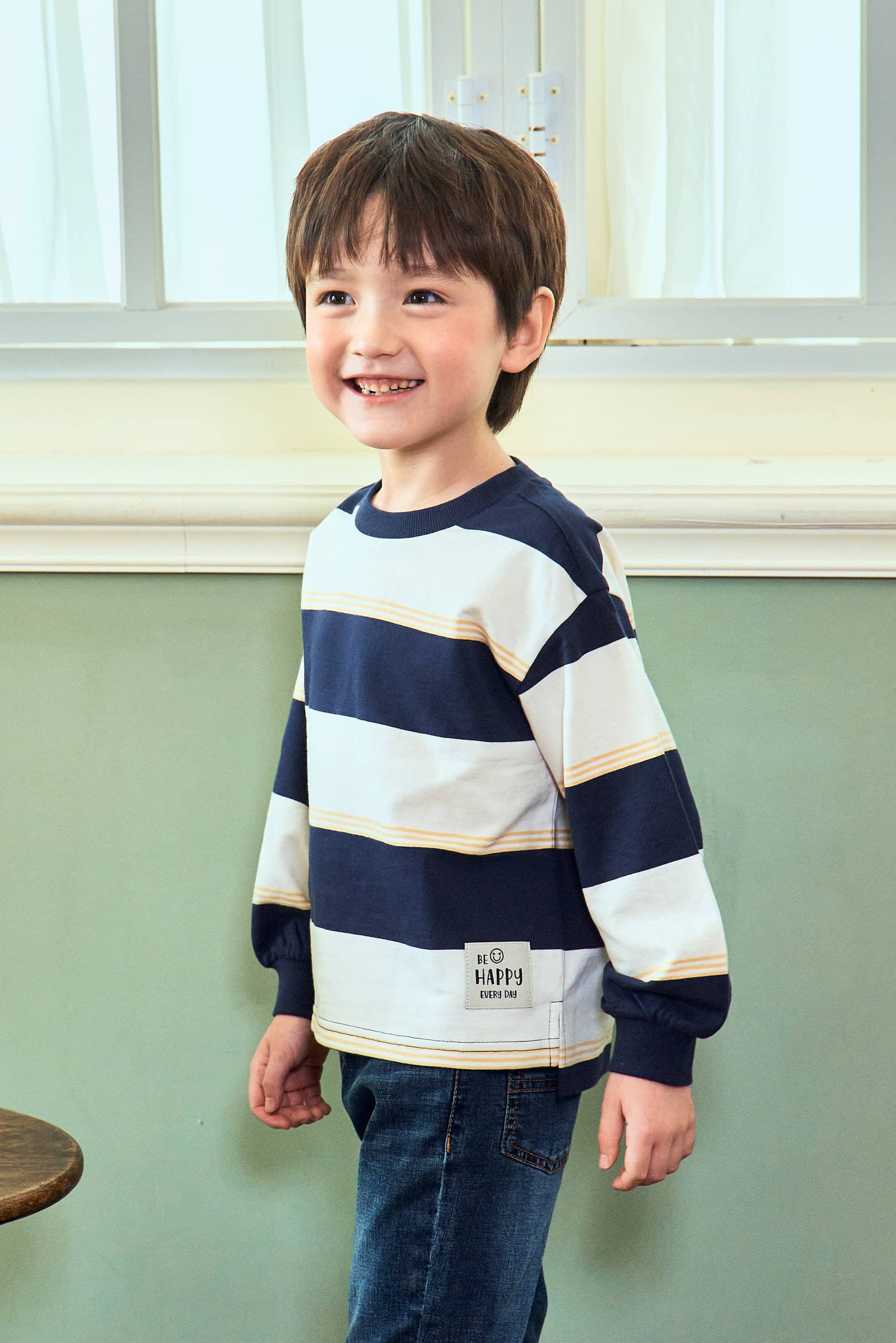 Tricolor Striped Long Sleeve Tee - ToTo Heros l Premium Children's Clothing