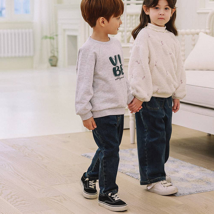 Slim Baggy Fit Fleece Denim Pants - ToTo Heros l Premium Children's Clothing