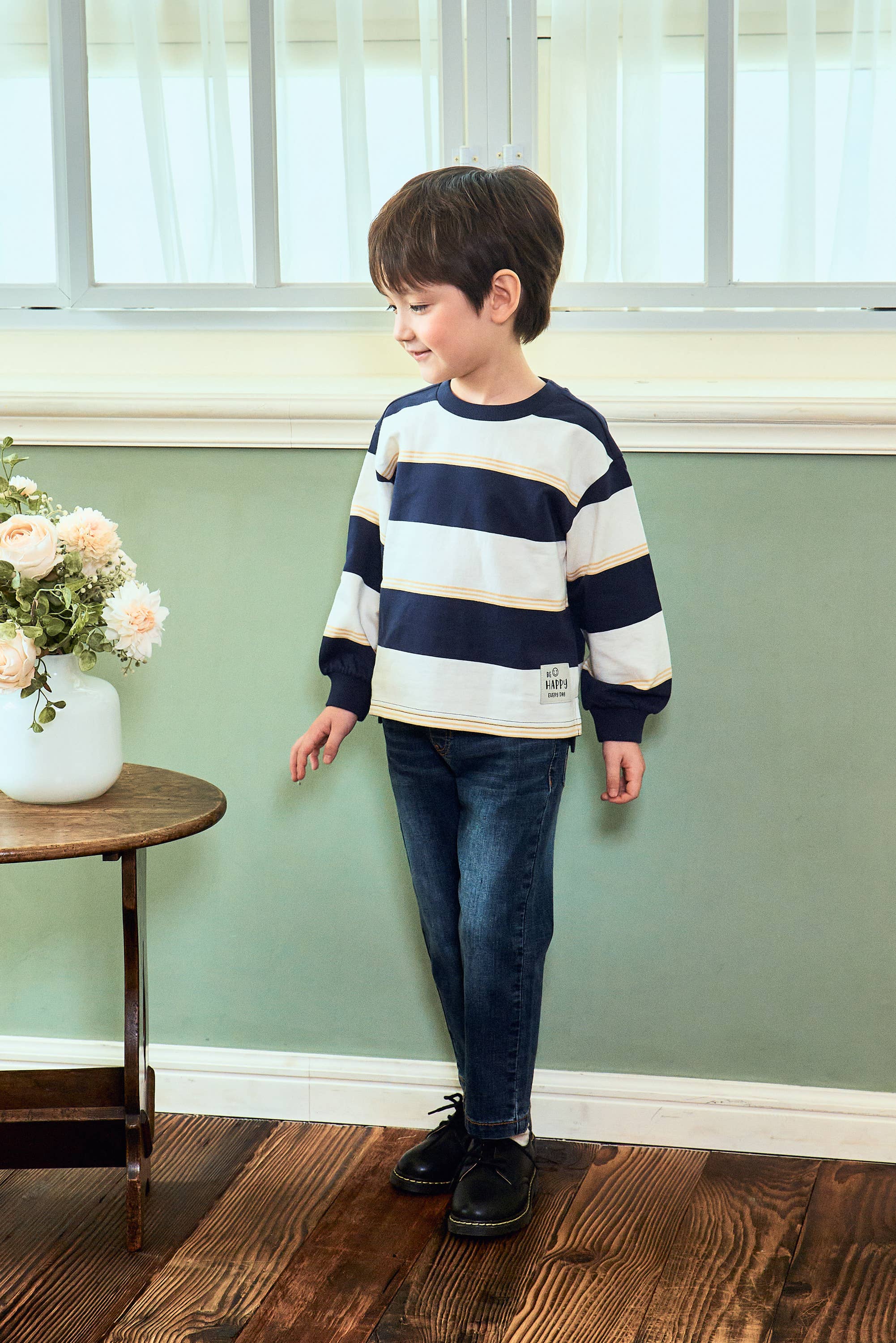 Tricolor Striped Long Sleeve Tee - ToTo Heros l Premium Children's Clothing