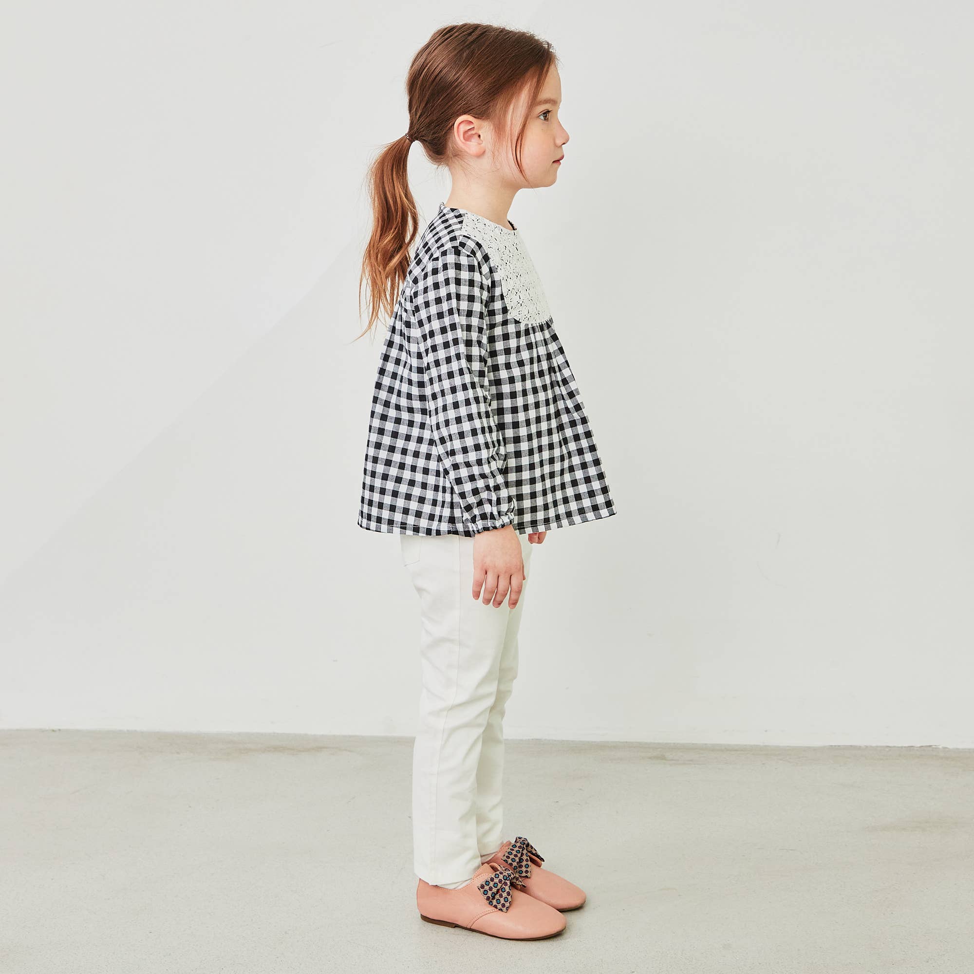 Gingham Lulu Blouse with Lace Accent - ToTo Heros l Premium Children's Clothing