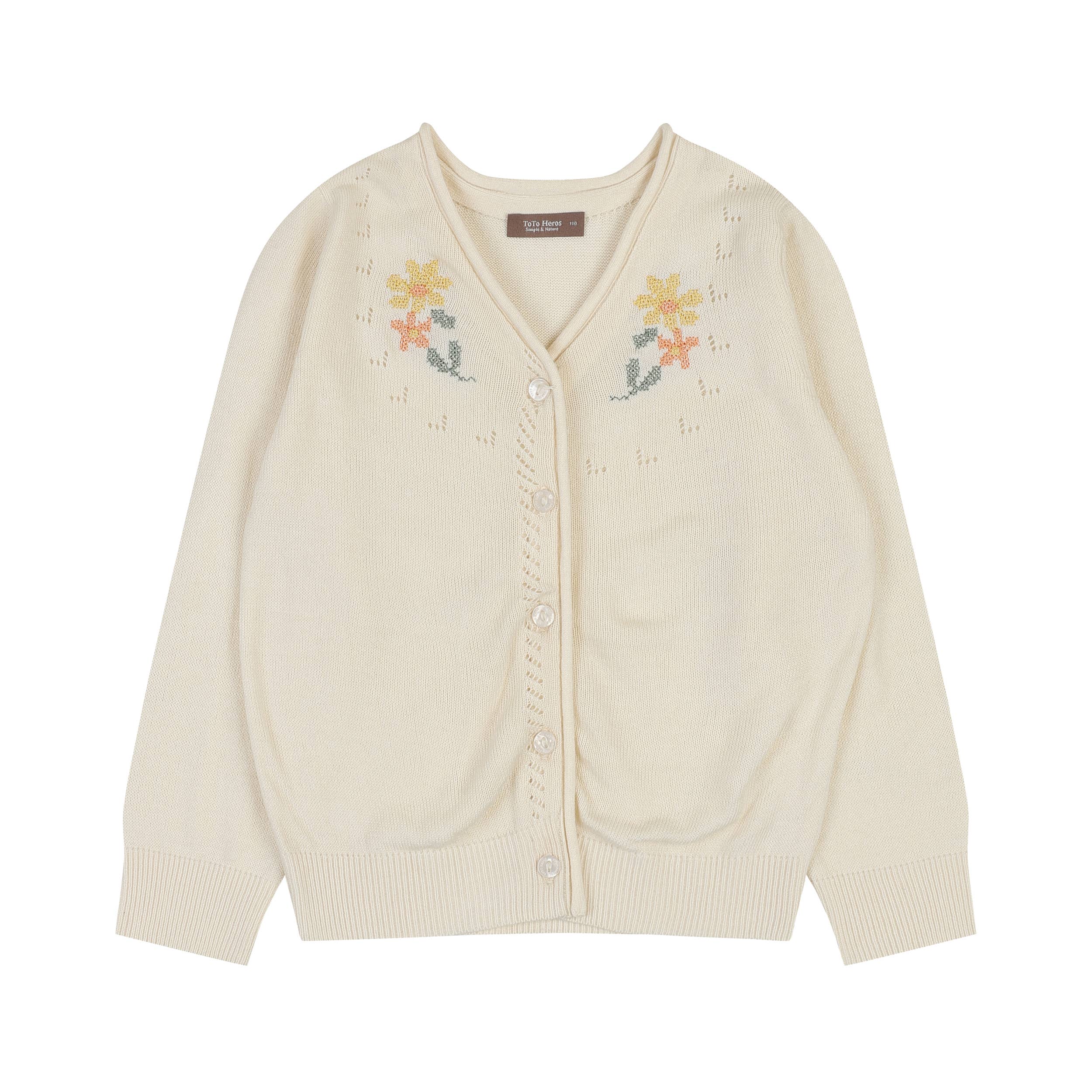 Floral Embroidery Cardigan - ToTo Heros l Premium Children's Clothing