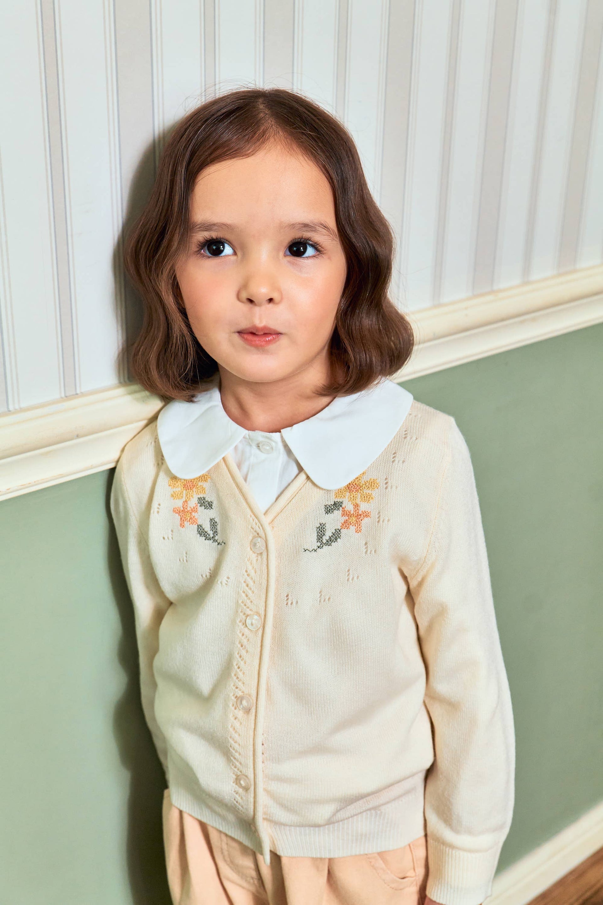 Floral Embroidery Cardigan - ToTo Heros l Premium Children's Clothing