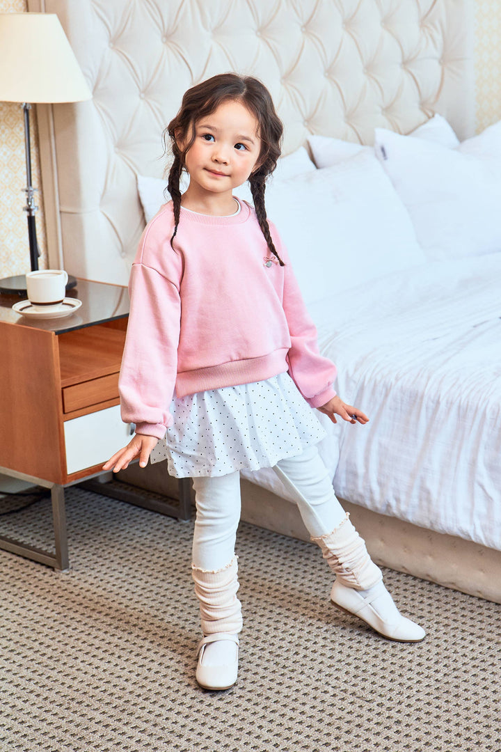 Ivy Polka Dot Hem Layered Sweatshirt - ToTo Heros l Premium Children's Clothing