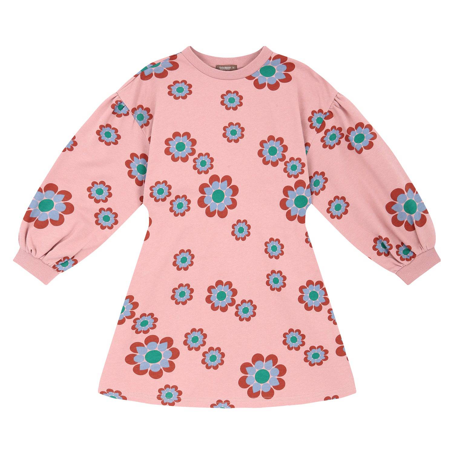 Oversized Floral Print Dress with Waistband - ToTo Heros l Premium Children's Clothing