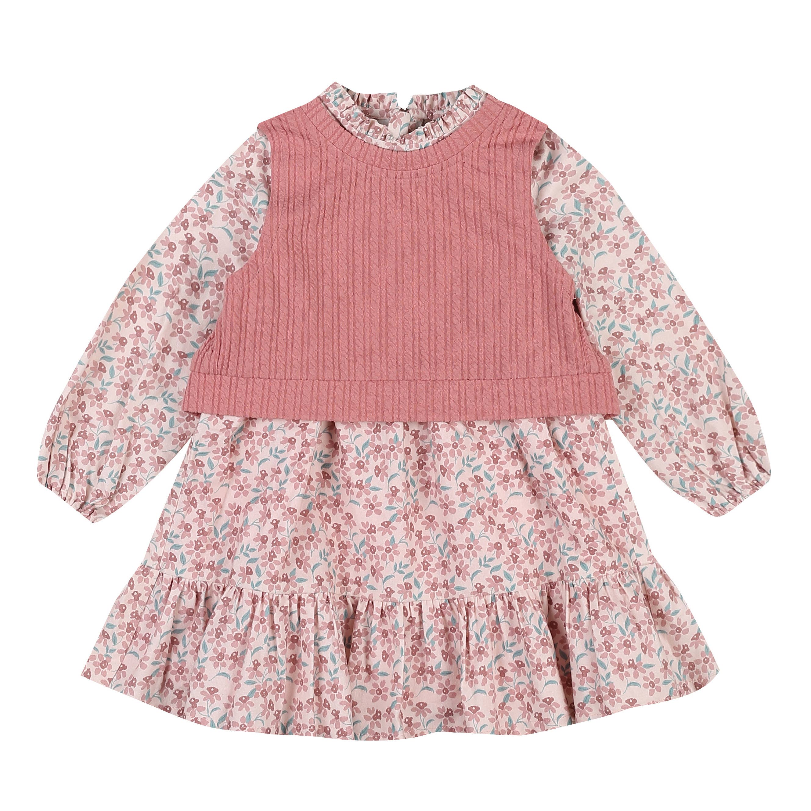 Lilian Layered Floral Dress - ToTo Heros l Premium Children's Clothing