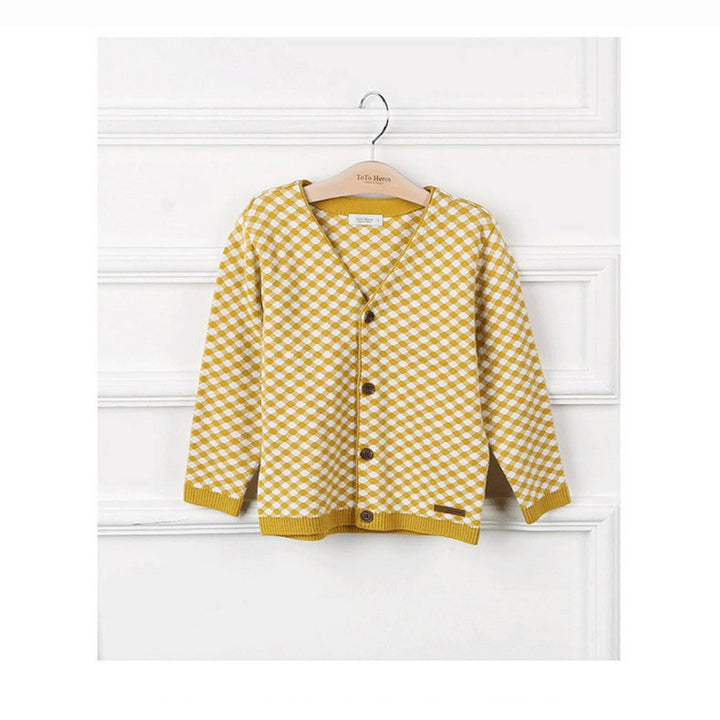 Honeycomb Trellis Pattern Cardigan - ToTo Heros l Premium Children's Clothing