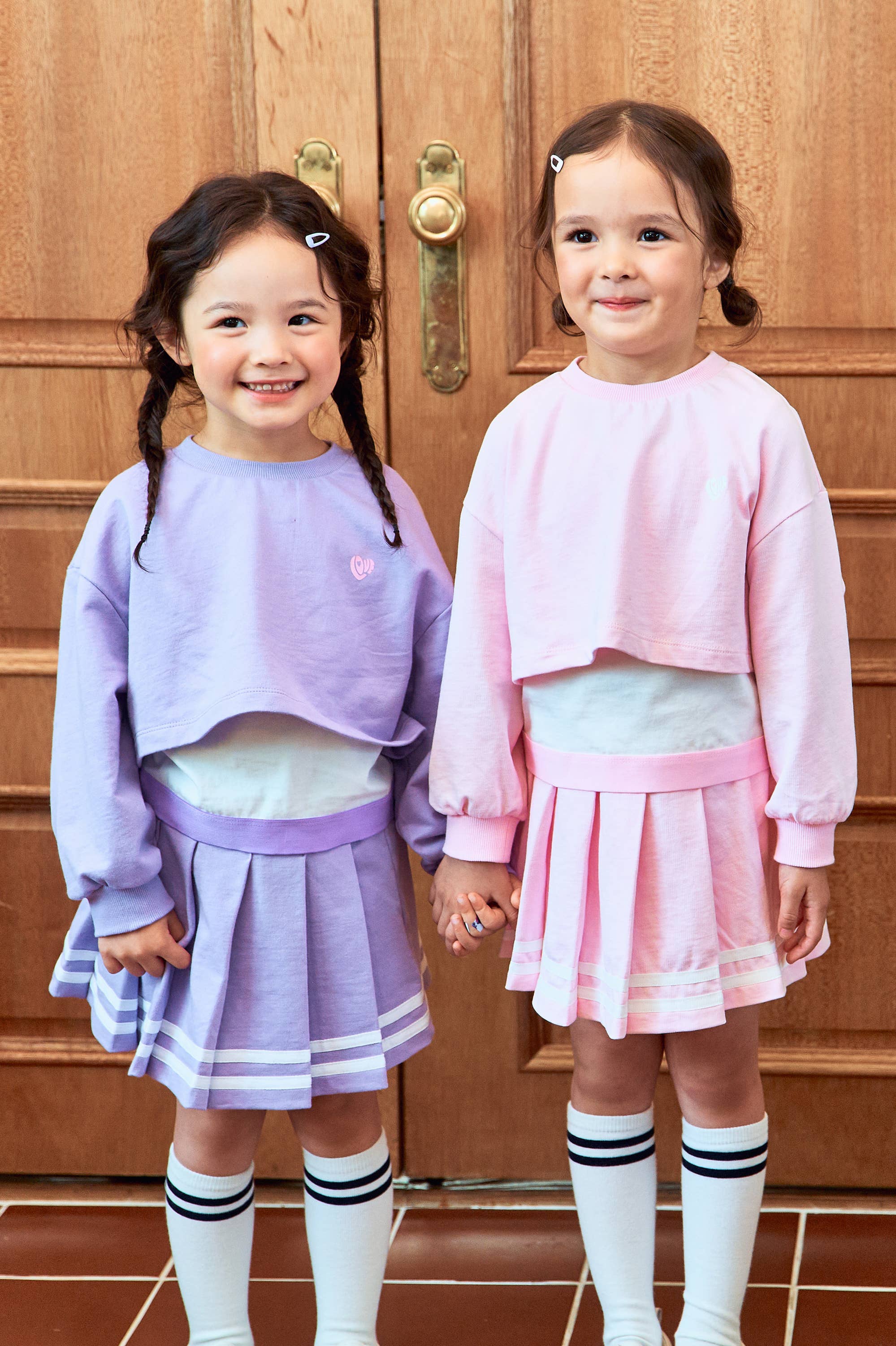 Layered Tops and Pleated Skort 3-Piece Set - ToTo Heros l Premium Children's Clothing