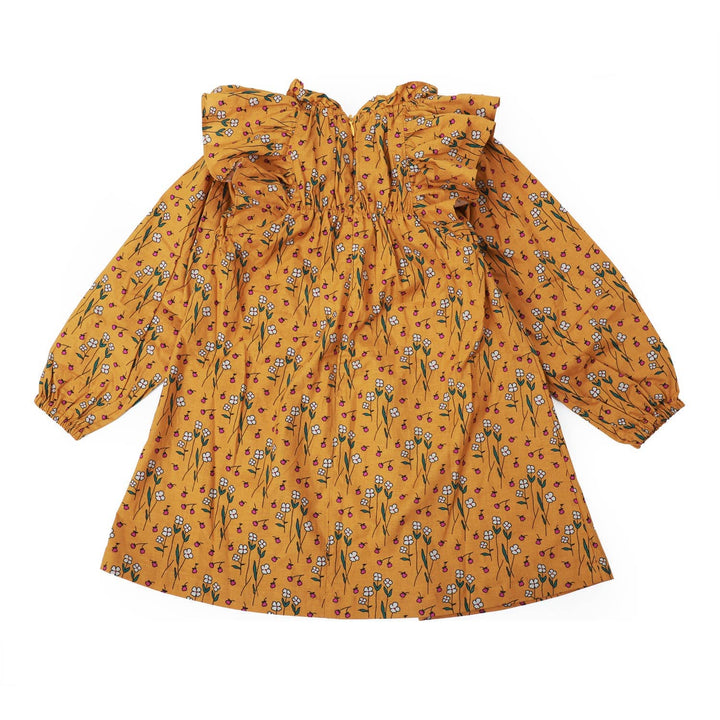 Mustard Frill Dress - ToTo Heros l Premium Children's Clothing