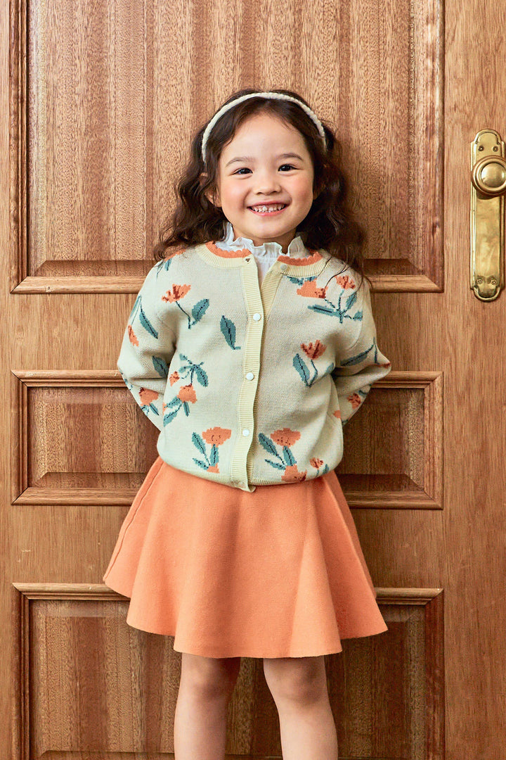 Floral Pattern Knit Top & Skirt Set - ToTo Heros l Premium Children's Clothing