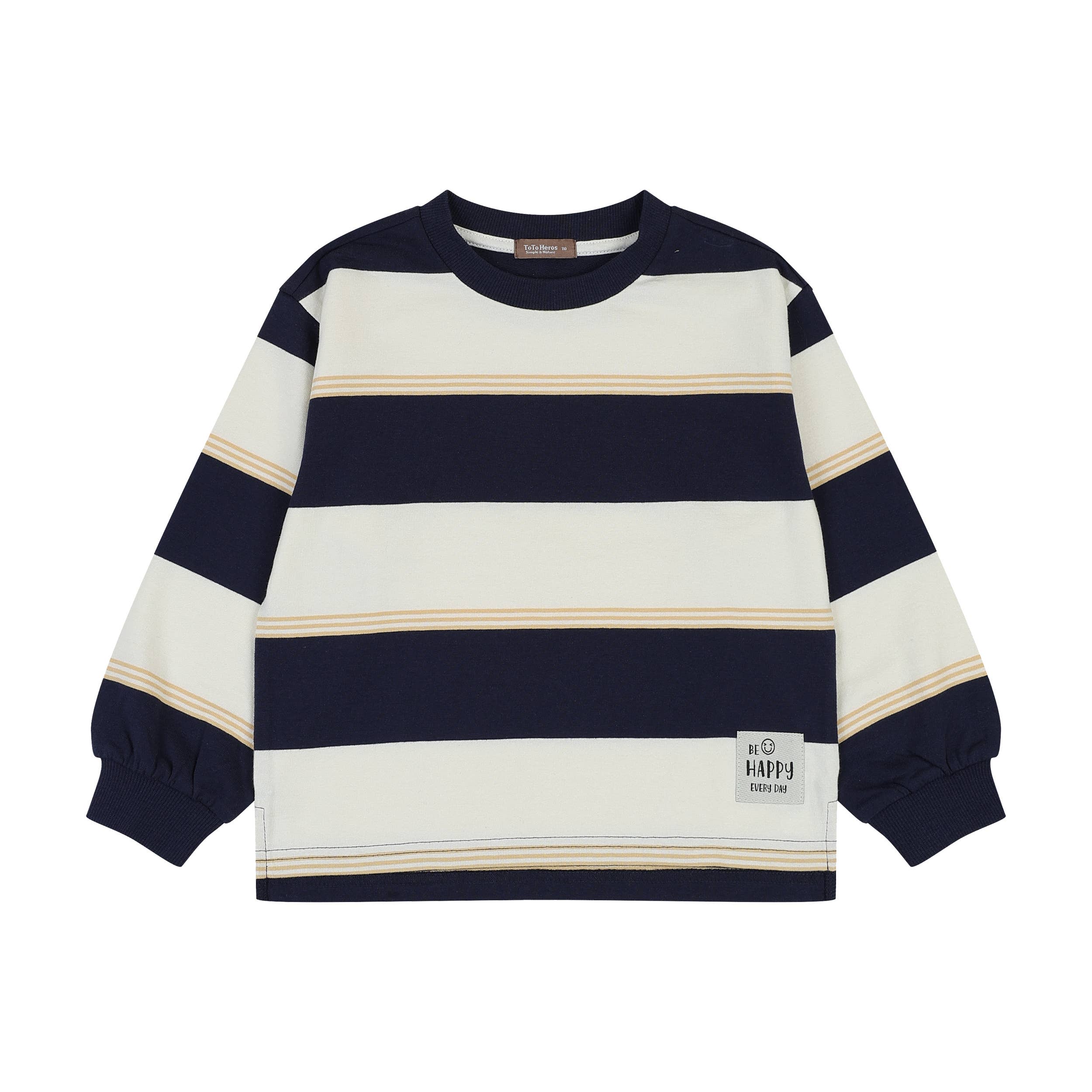 Tricolor Striped Long Sleeve Tee - ToTo Heros l Premium Children's Clothing