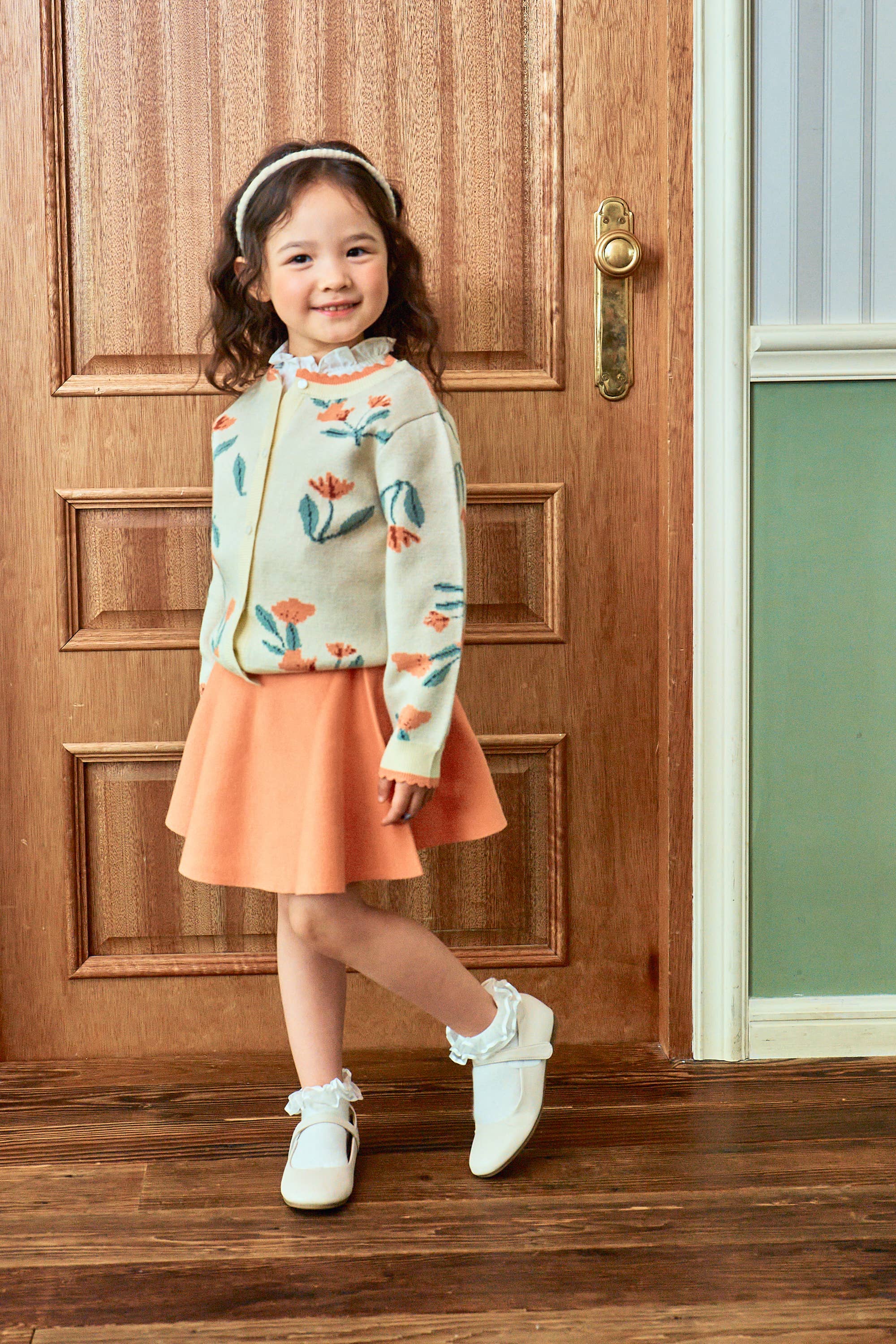 Floral Pattern Knit Top & Skirt Set - ToTo Heros l Premium Children's Clothing