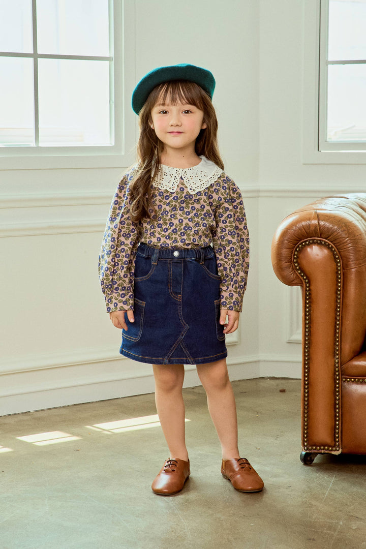 Melissa Eyelet Collared Print Blouse - ToTo Heros l Premium Children's Clothing