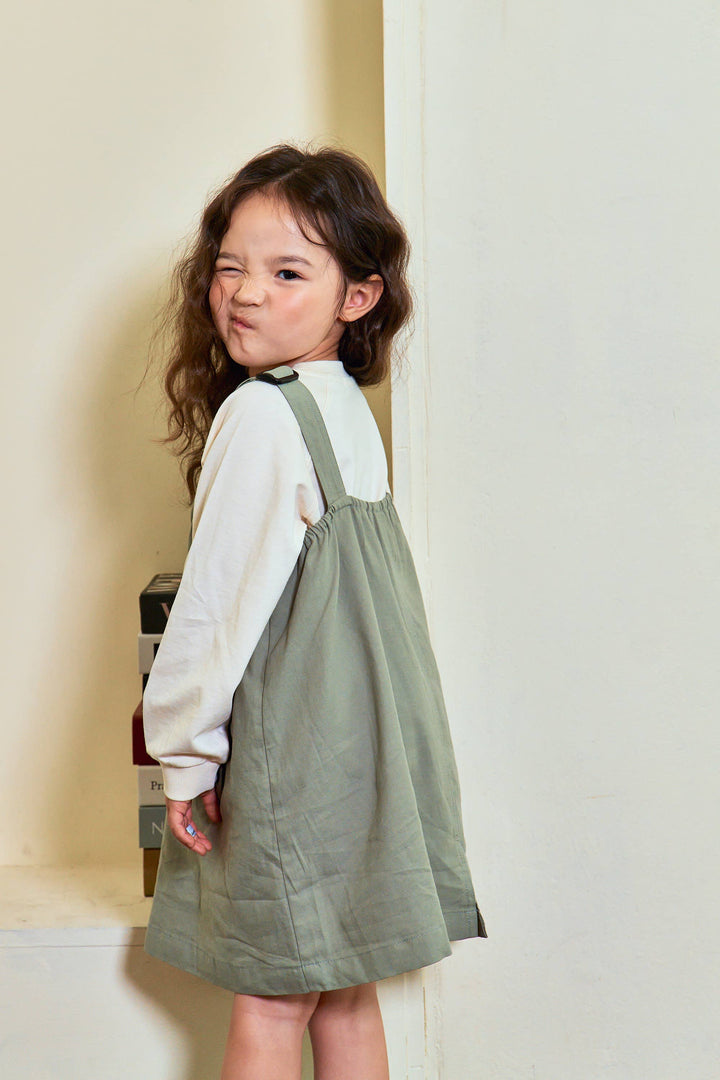 Adjustable Strap Overall Dress with Utility Pockets - ToTo Heros l Premium Children's Clothing