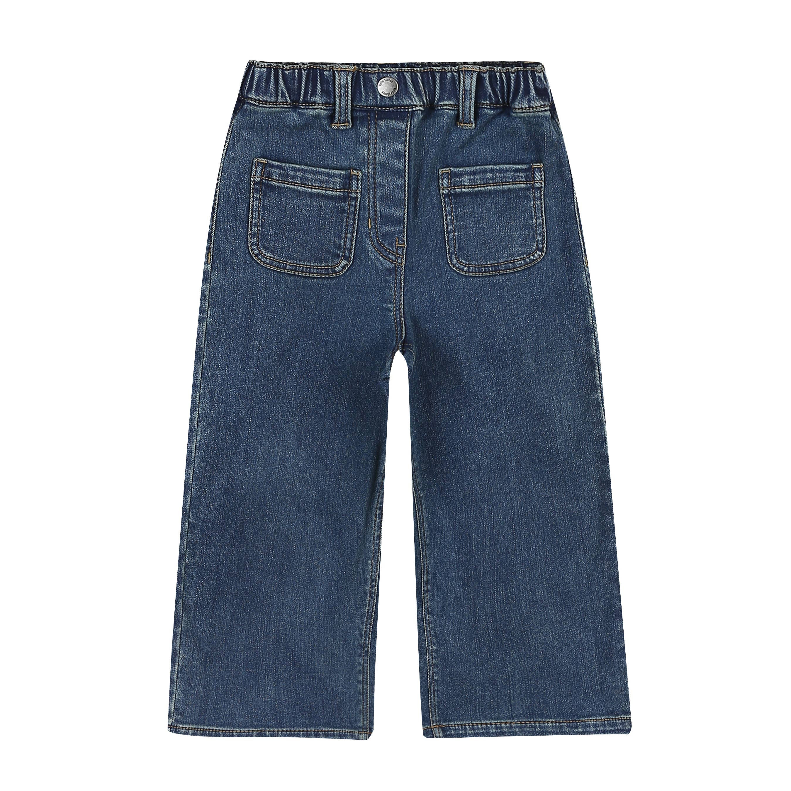 Lisa Semi Wide Leg Fleeced Denim Pants - ToTo Heros l Premium Children's Clothing