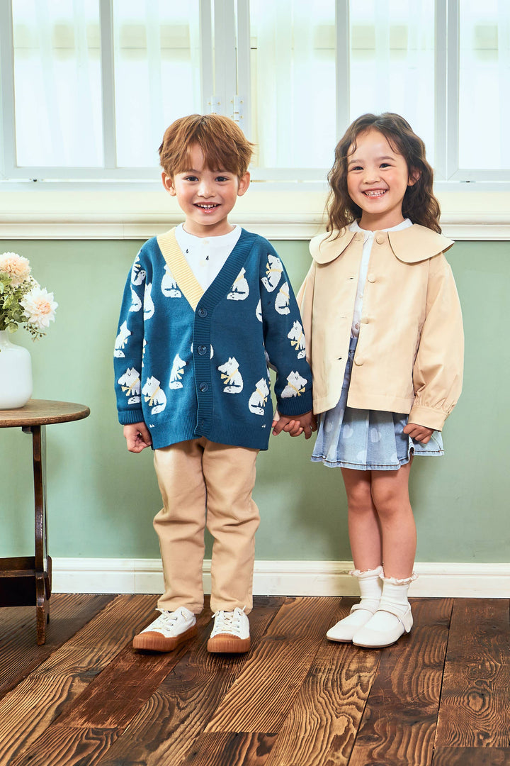 Fox Pattern Fall Cardigan - ToTo Heros l Premium Children's Clothing