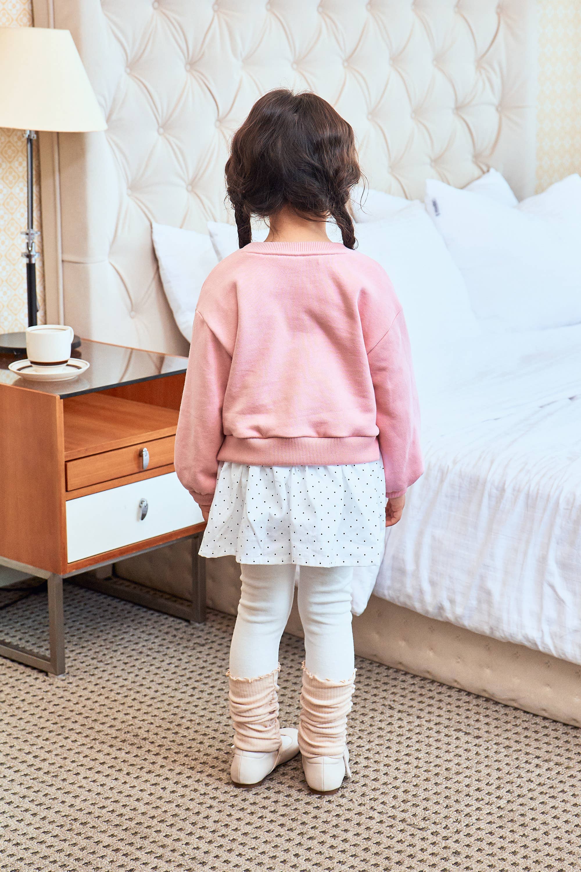 Ivy Polka Dot Hem Layered Sweatshirt - ToTo Heros l Premium Children's Clothing