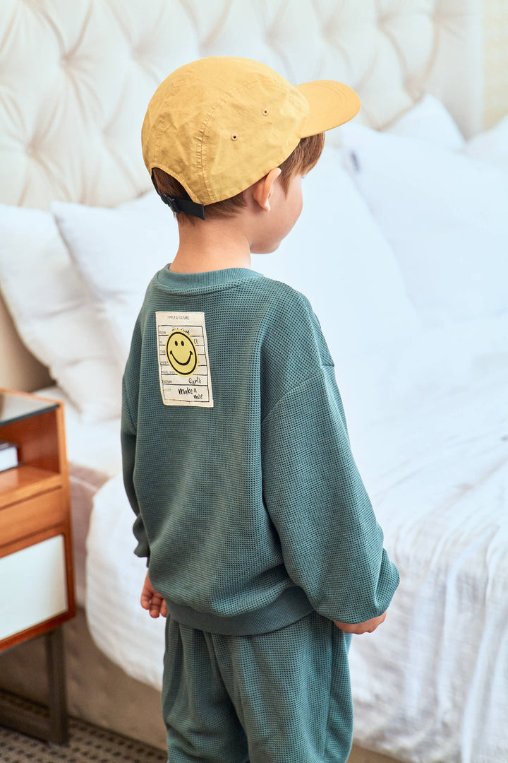 Lucky Waffled Sweatshirt & Sweatpants Set - ToTo Heros l Premium Children's Clothing