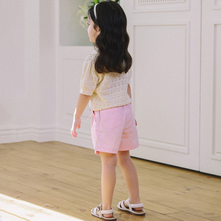 Ali Hollow Knit Short Sleeve Knit Top-T-Shirt - Kids-ToTo Heros-