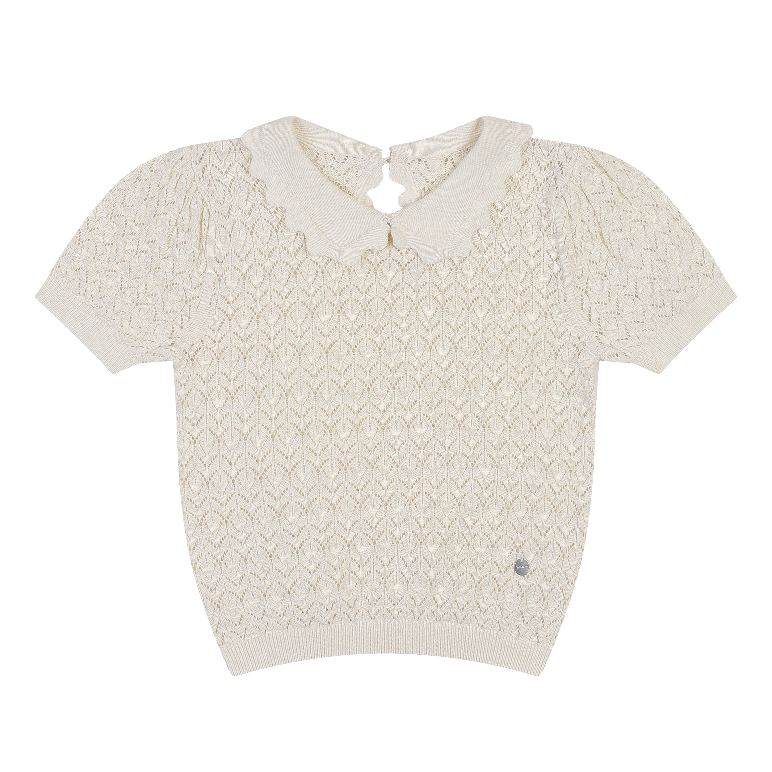 Ali Hollow Knit Short Sleeve Knit Top-T-Shirt - Kids-ToTo Heros-