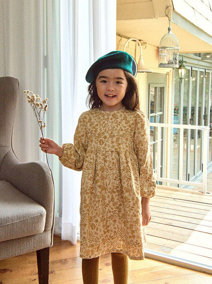 Allover Floral Print Dress-Dress - Kids-ToTo Heros-ToTo Heros l Premium Children&#x27;s Clothing